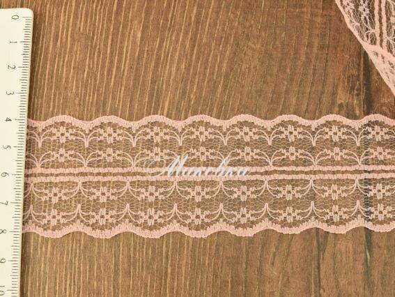 Кружево гипюр 45 мм, №01 розово-персиковое, 1 м