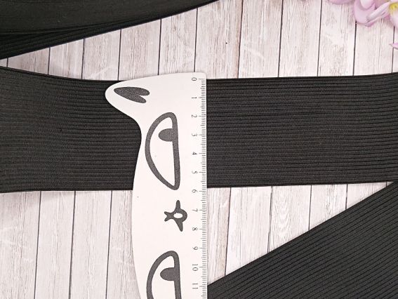 Резинка, лента эластичная, 60 мм, черная, 1 м