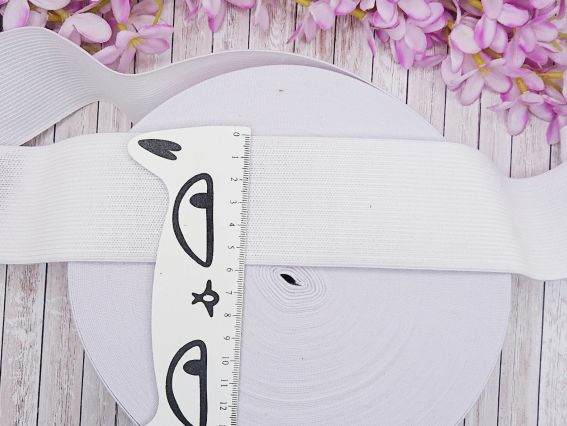 Резинка, лента эластичная, 60 мм, белая, 1 м