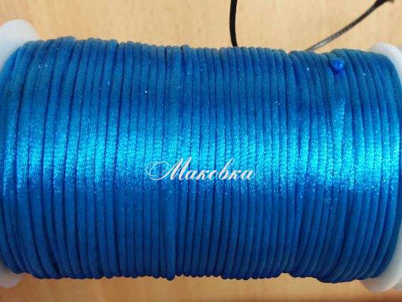 Шелковый шнур 2,5 мм гладкий светло-синий, 1 м