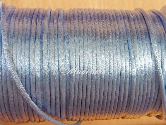 Шелковый шнур 2,5 мм гладкий бледно-голубой, 1 м