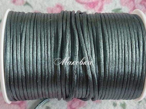 Шелковый шнур 2,5 мм темно-серый, гладкий 1 м