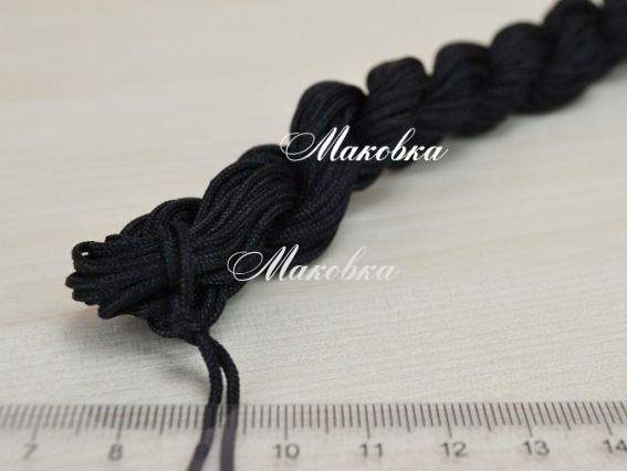 Шнур для плетения макраме 1,5 мм, черный