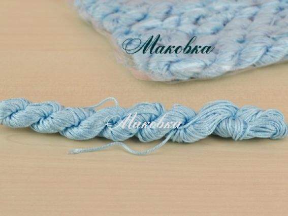 Шнур для плетения макраме 1 мм, голубой, 1 шт (моточек) Шнур для плетения макраме 1 мм, голубой, 1 шт (моточек)