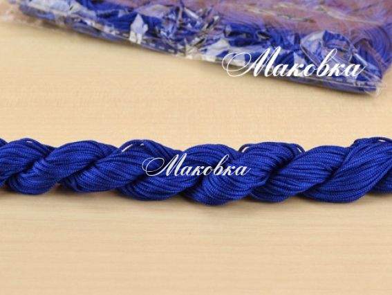 Шнур для плетения макраме 1 мм, тёмно-синий, 1 шт (моточек) Шнур для плетения макраме 1 мм, тёмно-синий, 1 шт (моточек)