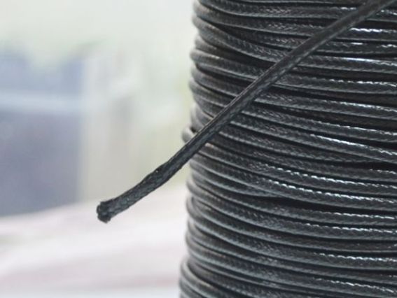 Вощеный шнур Корейский, 1,5 мм, черный, 1 м