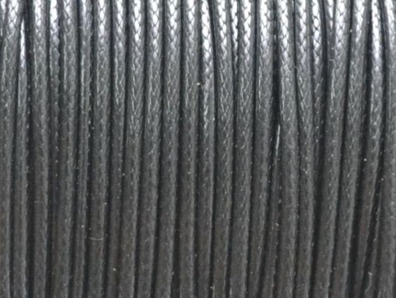 Вощений шнур корейський, товщина 1 мм, чорний 1 м