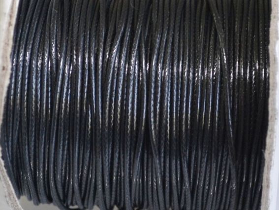 Вощений шнур корейський, 1 мм, чорний, 1 м Вощений шнур корейський, 1 мм, чорний, 1 м