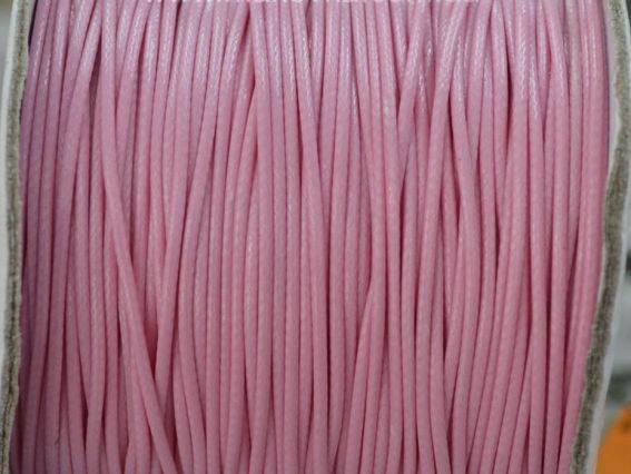Вощенный шнур Корейский, 1 мм, розовый, 1 м Вощенный шнур Корейский, 1 мм, розовый, 1 м