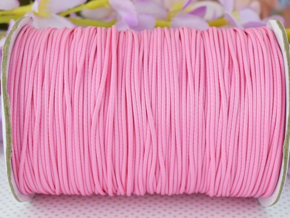 Вощеный шнур корейский, 1 мм, розовый, 1 м