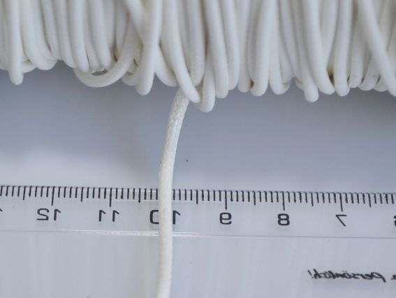 Вощений шнур корейського виробництва, 2 мм, білий