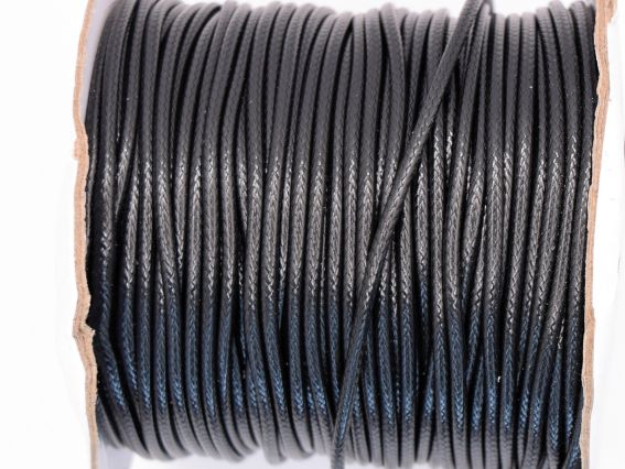Вощеный шнур корейский, 3мм, черный, 1 м