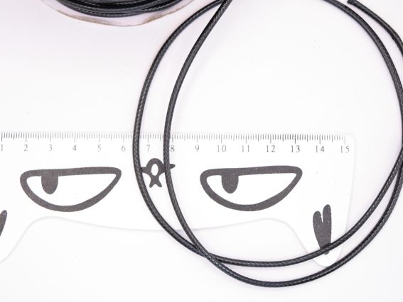 Шнур вощений корейський, товщина 3 мм, чорний 1 м