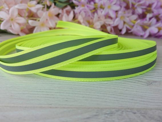 Стрічка світловідбивна на корсажній стрічці, 15-5 мм текстиль, , 1 метр