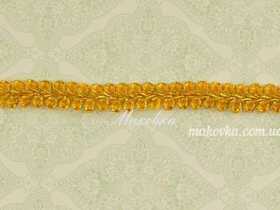 Тесьма Колосок 8мм, золотая, 1 метр Тесьма Колосок 8мм, золотая, 1 метр
