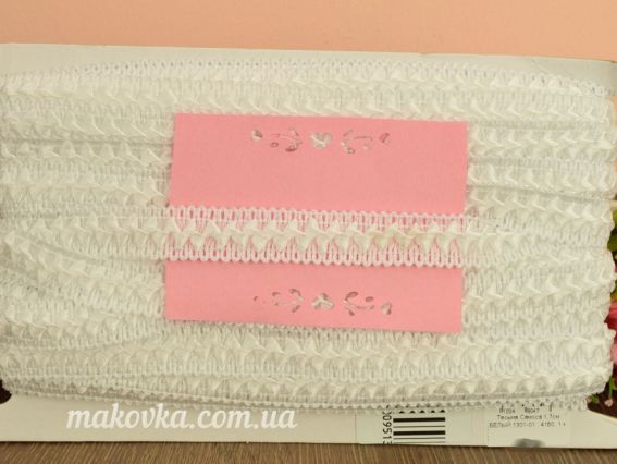 Декоративная Тесьма Самоса 1,7см БЕЛОГО цвета 1301-01, 4160, 1 м