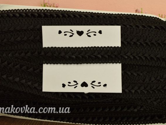 Декоративная Тесьма Самоса 1,7см ЧЕРНЫЙ цвет 1301-39, 4160, 1 м