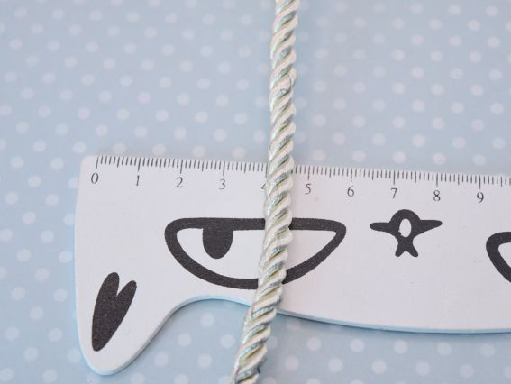 Атласний кручений шнур, товщина 6 мм колір Срібно-СІРИЙ, 1 м