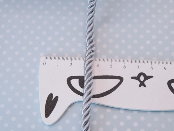 Атласный витой шнур, толщина 6 мм Стальной серый цвет , 1 м