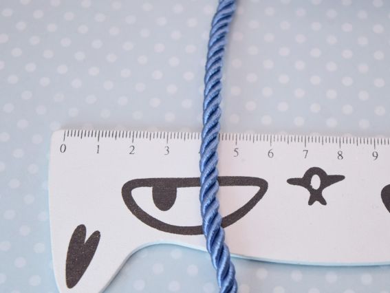 Атласний кручений шнур, товщина 6 мм колір Синій джинс, 1 м