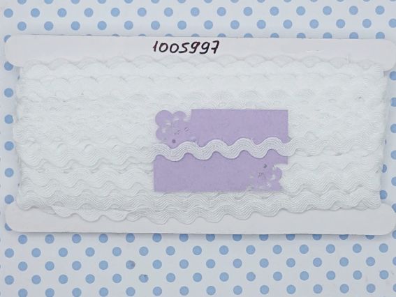 Тесьма Хвиля (зіг-заг) Біла 9 мм,  Тесьма Хвиля (зіг-заг) Біла 9 мм, 