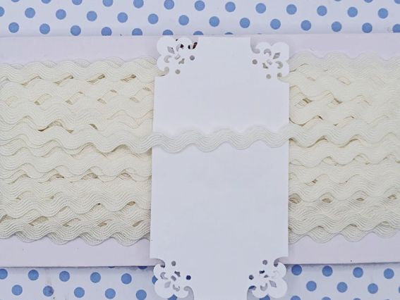 Тесьма Хвиля (зіг-заг) Кремова 9 мм,  Тесьма Хвиля (зіг-заг) Кремова 9 мм, 