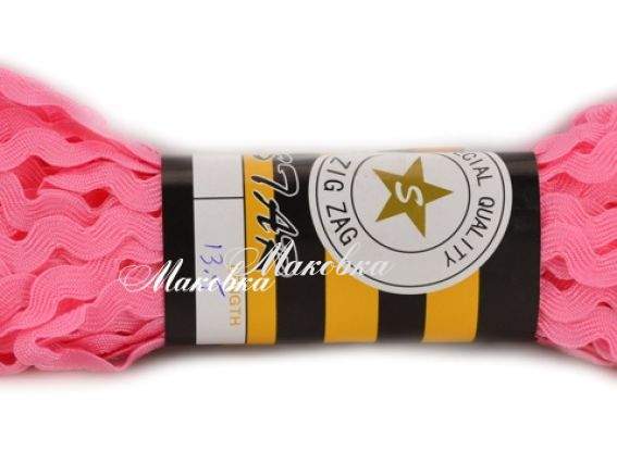 Тесьма Волна (зиг-заг)  5 мм, розовая, 1 моток Тесьма Волна (зиг-заг)  5 мм, розовая, 1 моток