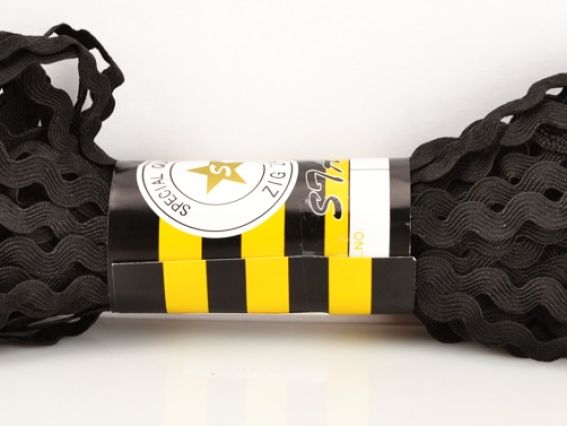 Тесьма Хвиля (зіг-заг) 5 мм, чорна, 1 моток Тесьма Хвиля (зіг-заг) 5 мм, чорна, 1 моток