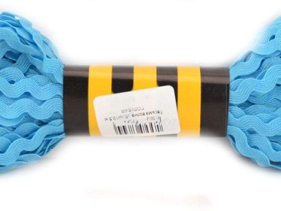 Тесьма Волна (зиг-заг)  5 мм, голубая , 1 моток Тесьма Волна (зиг-заг)  5 мм, голубая , 1 моток