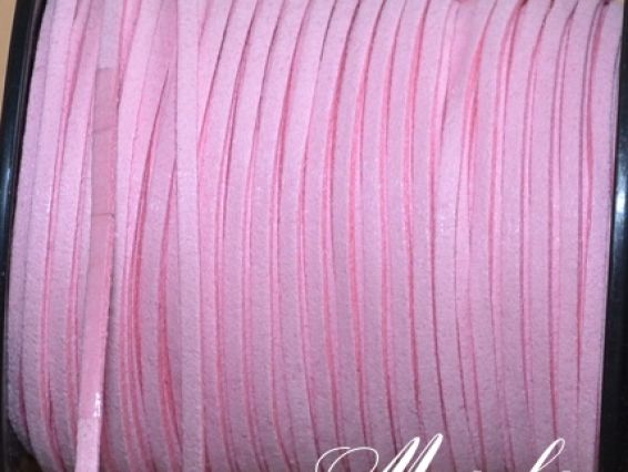 Замшевый шнур 3х1,5 мм, 1 м, св.розовый