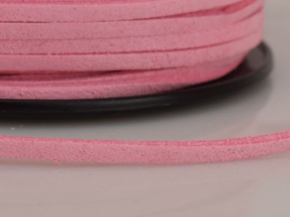Замшевый шнур 3х1,5 мм, 1 м, Розовый светлый