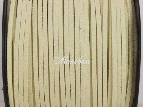 Замшевый шнур 3х1,5 мм, светло-бежевый, 1 м Замшевый шнур 3х1,5 мм, светло-бежевый, 1 м