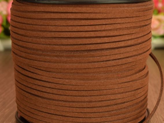 Замшевый шнур для рукоделия 3х1,5мм, 1 м, коричневый средний