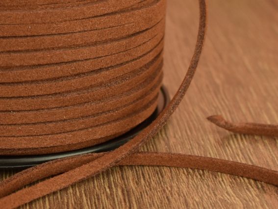 Коричневый замшевый шнур для рукоделия, 1 м, 