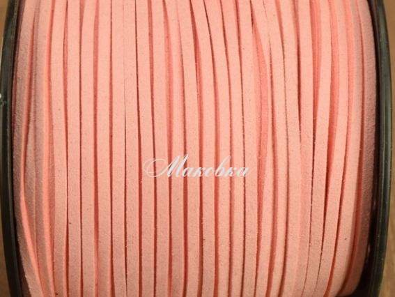 Замшевий шнур 3х1,5 мм, 1 м, рожева пудра Замшевий шнур 3х1,5 мм, 1 м, рожева пудра