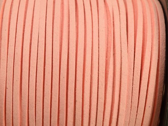 Плоский замшевий шнур 3х1,5 мм, 1 м, рожева пудра