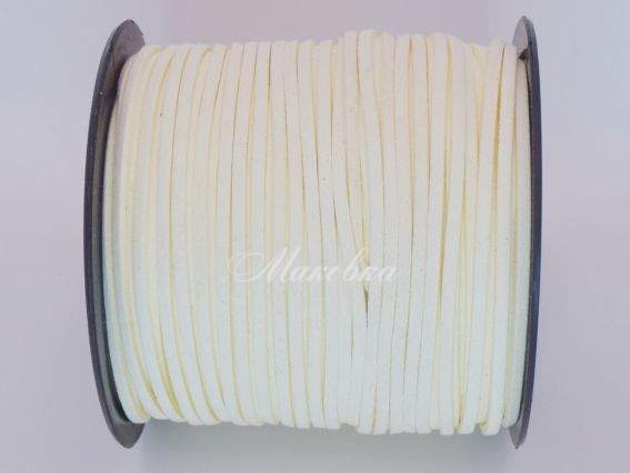 Замшевый шнур 3х1,5 мм, 1 м, молочный
