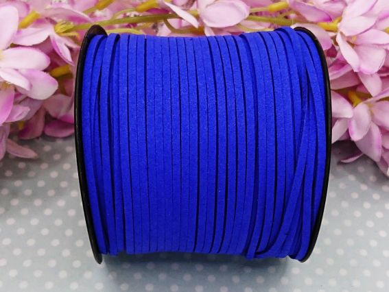 Замшевий шнур 3х1,5 мм, 1 м, синій насичений Замшевий шнур 3х1,5 мм, 1 м, синій насичений