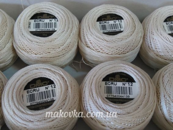 116/12 бавовняне муліне DMC Pearl Cotton Balls 12art колір ECRU, 1 шт