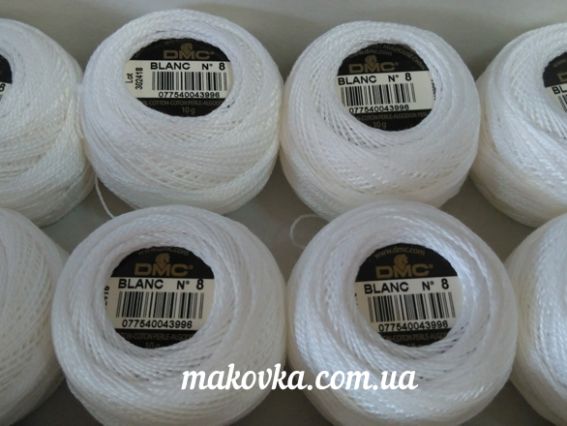 116/8 хлопковое мулине DMC Pearl Cotton Balls 8art цвет BLANC, 1 шт