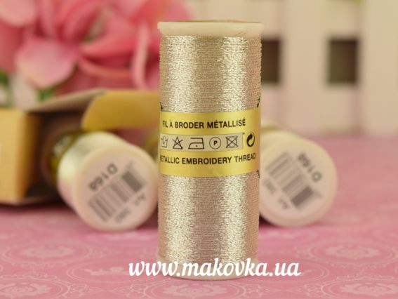 Люрексовая нить, метализированное мулине Diamant DMC D168 серебро, 1 катушка 35 м, Япония