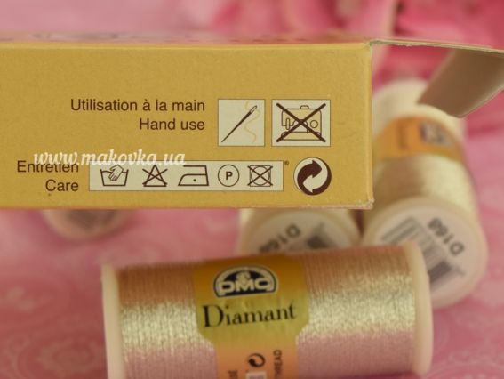 Люрексовая нить, метализированное мулине Diamant DMC D168 серебро, 1 катушка 35 м, Япония