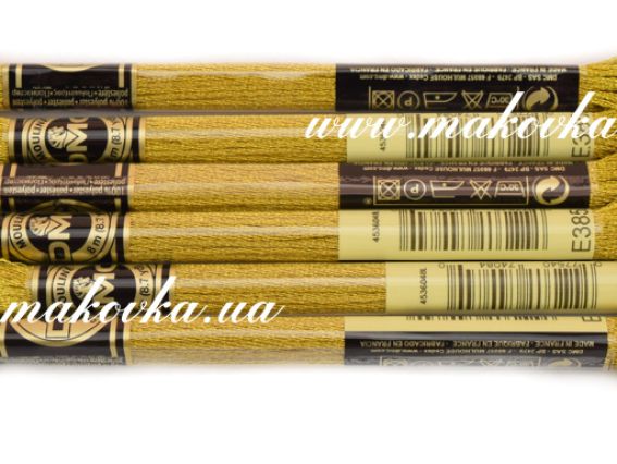 Мулине метализированное DMC Light Effects Е3852 темное золото, 8м, ПЗ, 1шт