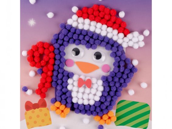 954545 Набор для творчества 1Вересня Пингвин, аппликация с помпонами ЭВА