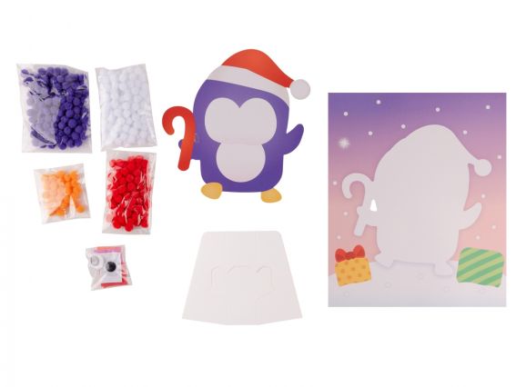 954545 Набор для творчества 1Вересня Пингвин, аппликация с помпонами ЭВА