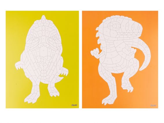 954571 Набор для творчества 1Вересня Динозаврики, аппликация мозаика стикерами из фоамирана ЭВА