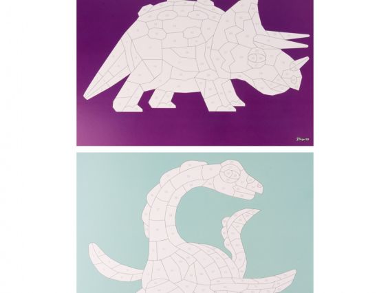 954571 Набор для творчества 1Вересня Динозаврики, аппликация мозаика стикерами из фоамирана ЭВА