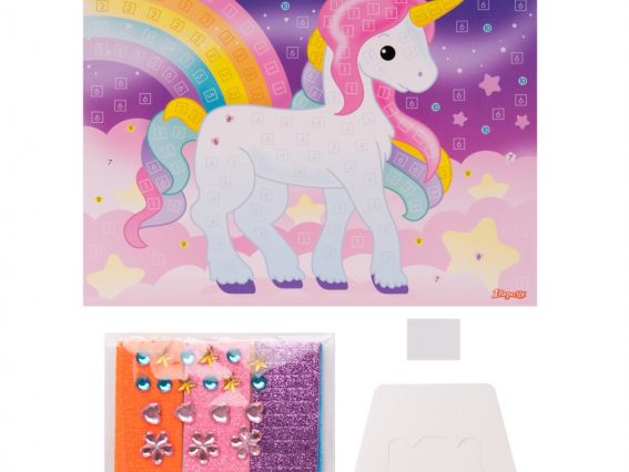 954573 Набор для творчества 1Вересня Единорог, аппликация мозаика из фоамирана ЭВА и страз