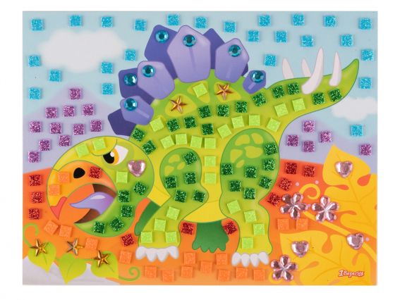 954574 Набор для творчества 1Вересня Динозаврик, аппликация мозаика из фоамирана ЭВА и страз
