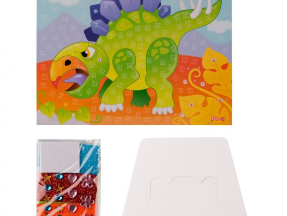 954574 Набор для творчества 1Вересня Динозаврик, аппликация мозаика из фоамирана ЭВА и страз